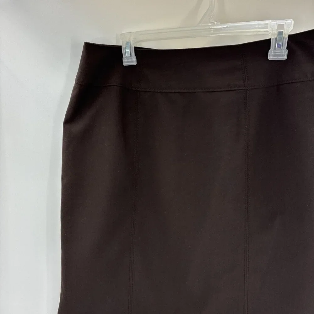 Worthington Womens Pencil Skirt Brown Career Office Stretch Size 14